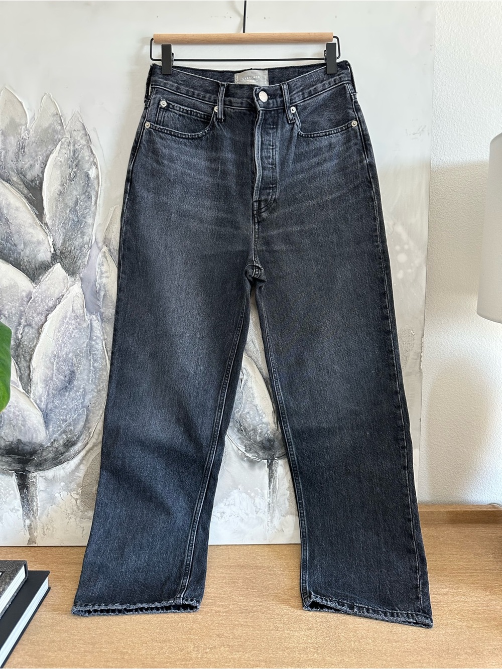 Everlane High-Rise Straight Black Wash Jeans